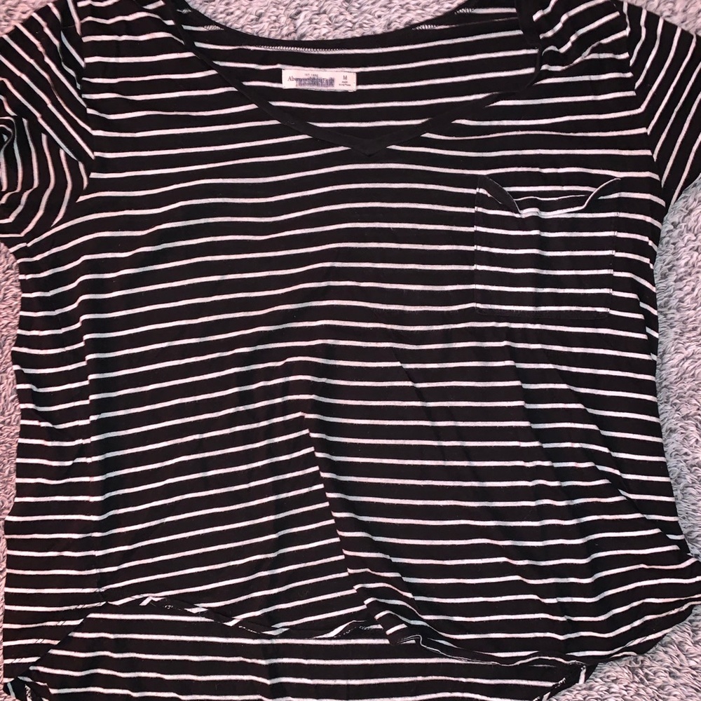 black and white striped tee